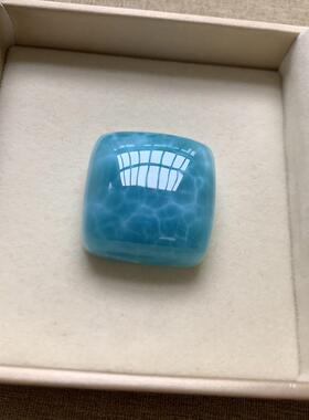 海纹石方牌吊坠拉利玛方牌裸石项坠锁骨链坠挂件31.2*31.4*14.5mm