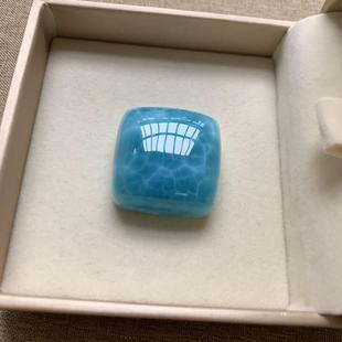 海纹石方牌吊坠拉利玛方牌裸石项坠锁骨链坠挂件31.2 14.5mm 31.4