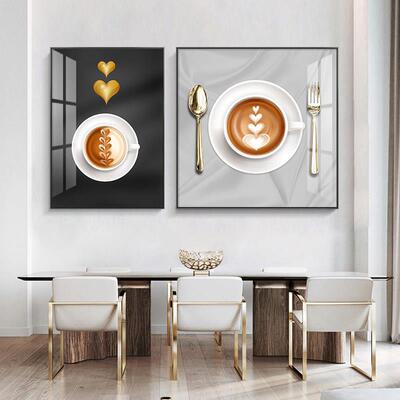 网红北欧轻餐厅装饰画合创组歺厅奢挂画现代简约饭厅墙意面装壁饰
