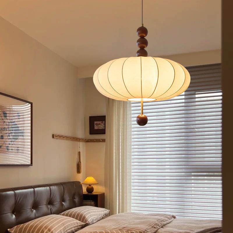 中古风吊灯法式复古书房卧室客厅餐厅吧台灯衣帽间布艺南瓜氛围灯