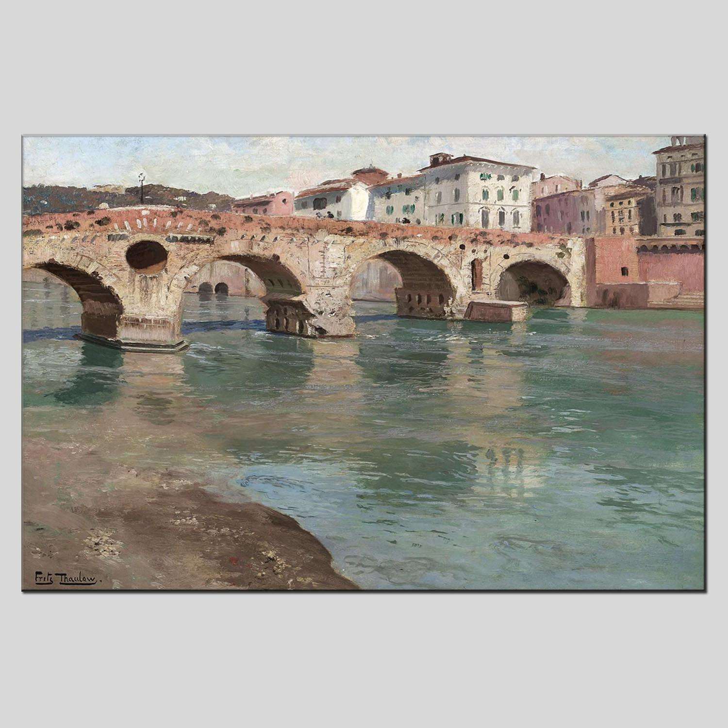 小桥风景油画装饰油画工艺油画丙烯油画客厅油画手绘油画