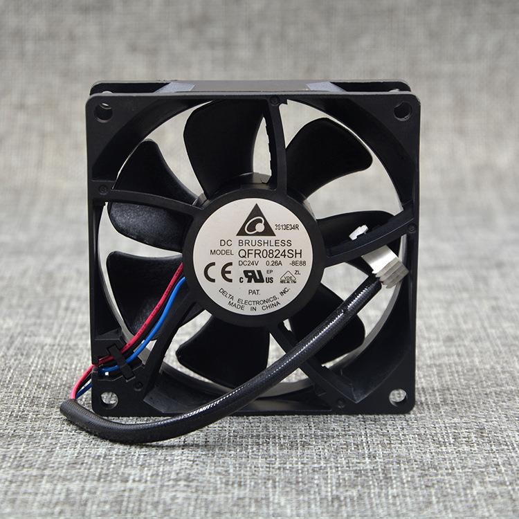 出售原装台达 QFR0824SH 8025 24V 0.26A 8CM/厘米 3线 散热风扇