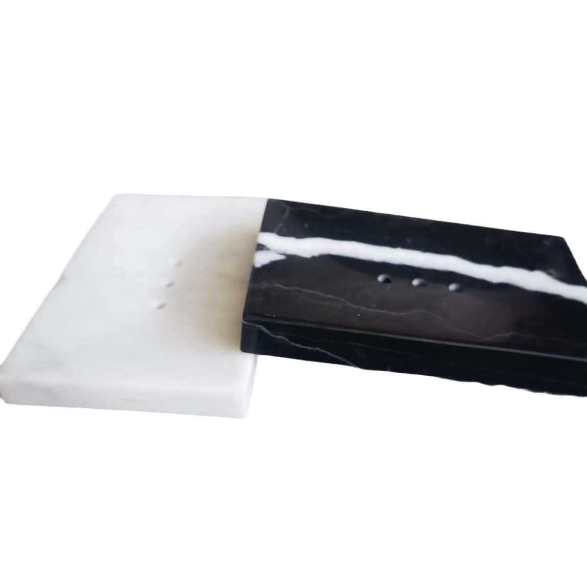 黑白大理石肥皂垫轻奢香皂盒卫生间防水杯天然大理石皂托石材