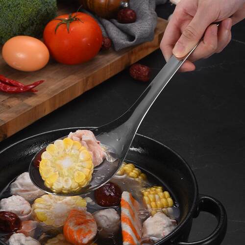 新款直销04不锈钢中式饭勺 加厚大号勺子家用盛饭汤勺饭店食堂公