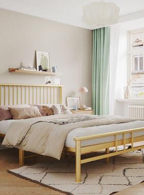 式铁艺床约现代GY101629双人床铁宿床1.欧5米单简人铁架床1.8米加