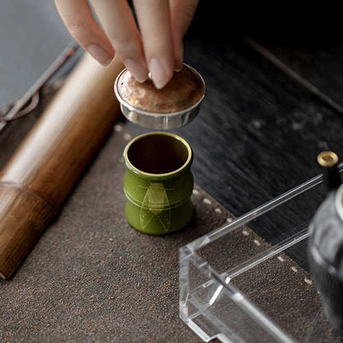宜室茶话复古黄铜盖置手工紫砂壶盖碗盖子托茶玩摆件功夫茶具配件