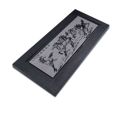 石盘干简约火烧影雕茶盘整块家居泡磨光天然厂家直销乌金