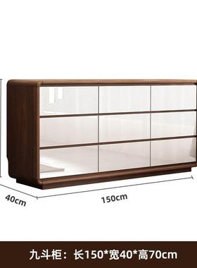 中式实梳妆新台卧室床化尾斗柜妆桌一体客厅85725收纳木储物柜办