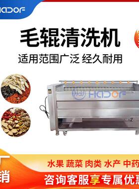 材毛辊清洗机丹参三七去泥毛刷清洗设备甘草当归天麻清洗线