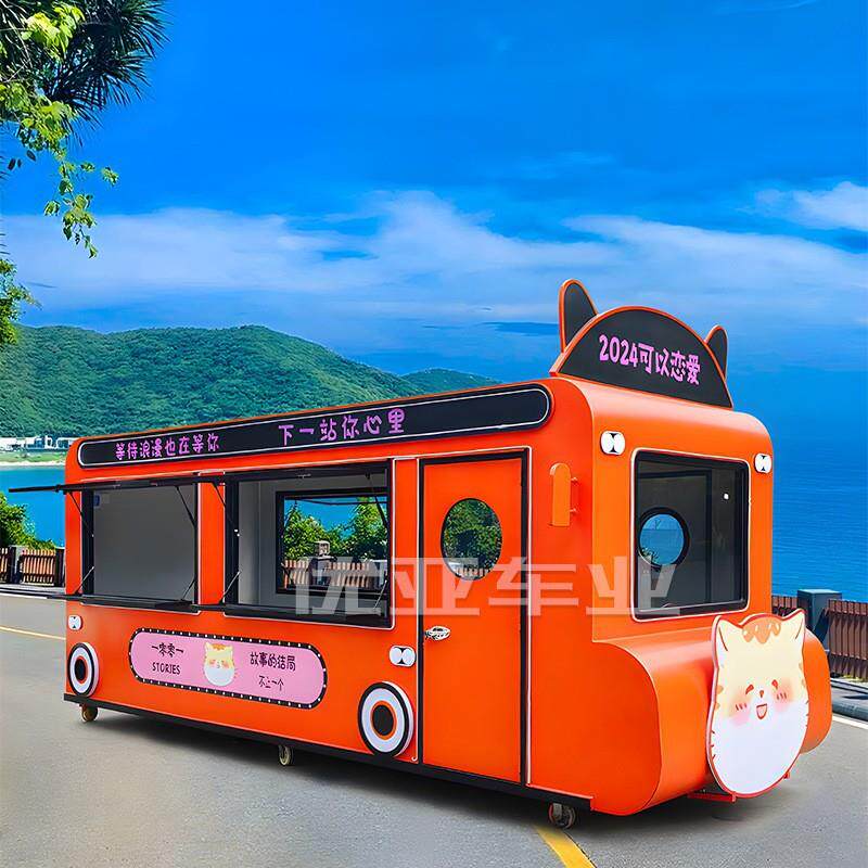 复古T1小吃车多功能餐车奶茶车咖啡车冰淇淋美食车