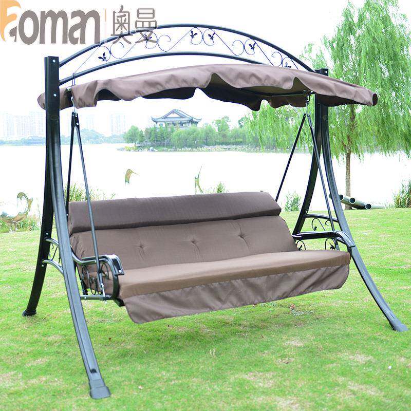 奥曼 户外秋千椅铁艺摇椅懒人摇篮室外阳台吊床成人庭院双人吊椅