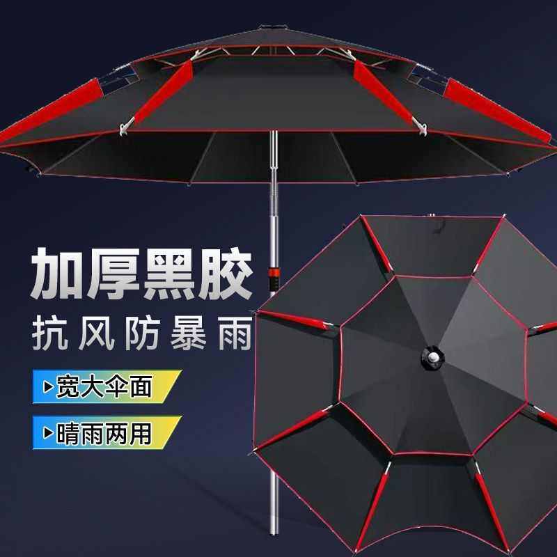 【超强防晒】加厚钓鱼伞2.4米大钓伞万向防雨折叠鱼伞垂钓伞遮by