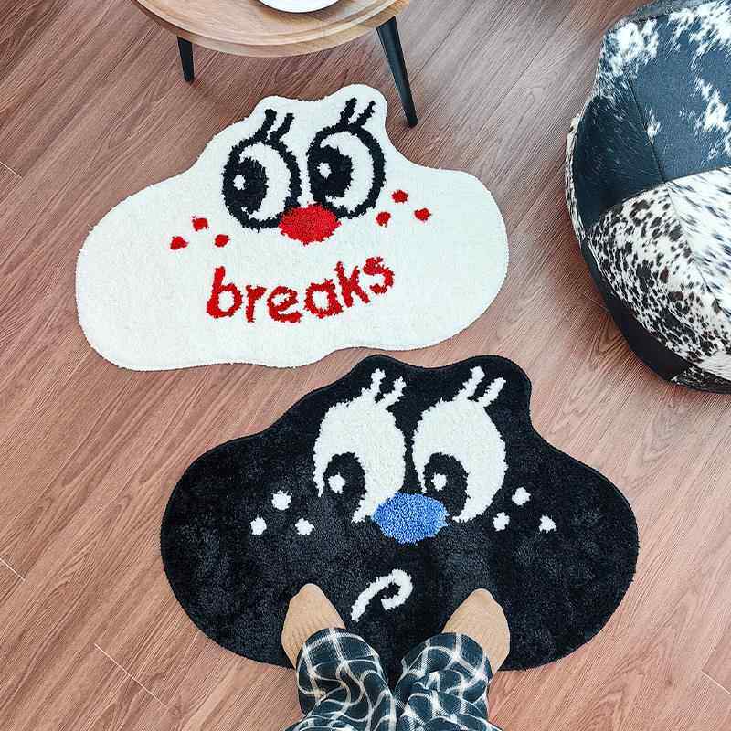 云朵形植绒地毯簇绒防滑床边地毯卧室儿童房床边毯撸猫感茶几地毯