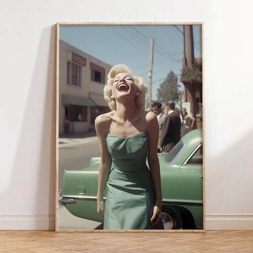 装饰画有框挂画墙壁时尚电影海报摄影梦露覆古怀旧Marilyn Monroe
