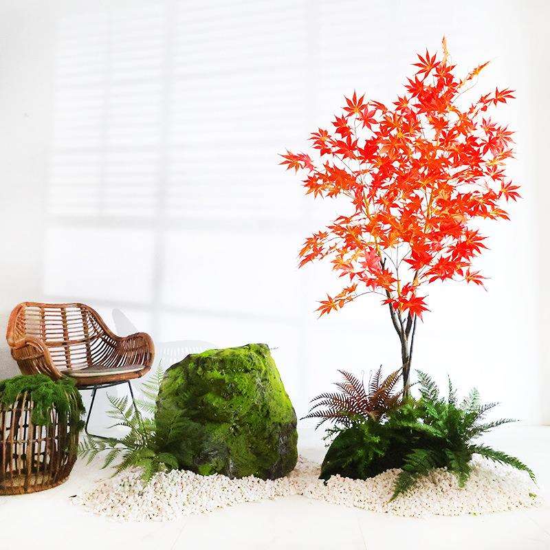 仿真绿植假红枫树盆栽植物造景枫叶装饰花客厅室内摆件大型假花卉