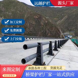 桥梁防撞护栏 Q235碳钢立柱 人行道 河道公路灯光栏杆 天桥面护栏