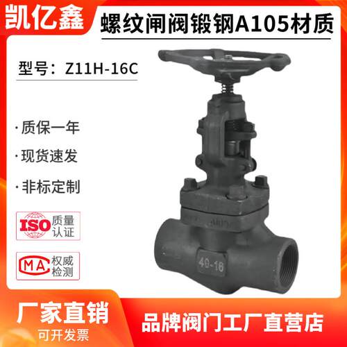 Z/J11H-16C/800LB耐高温蒸汽导热油A105锻钢内螺纹丝扣闸阀截止阀