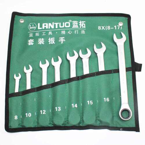 两用快速扳手8件套棘轮两用扳手套装梅花开口扳手开口两用板手