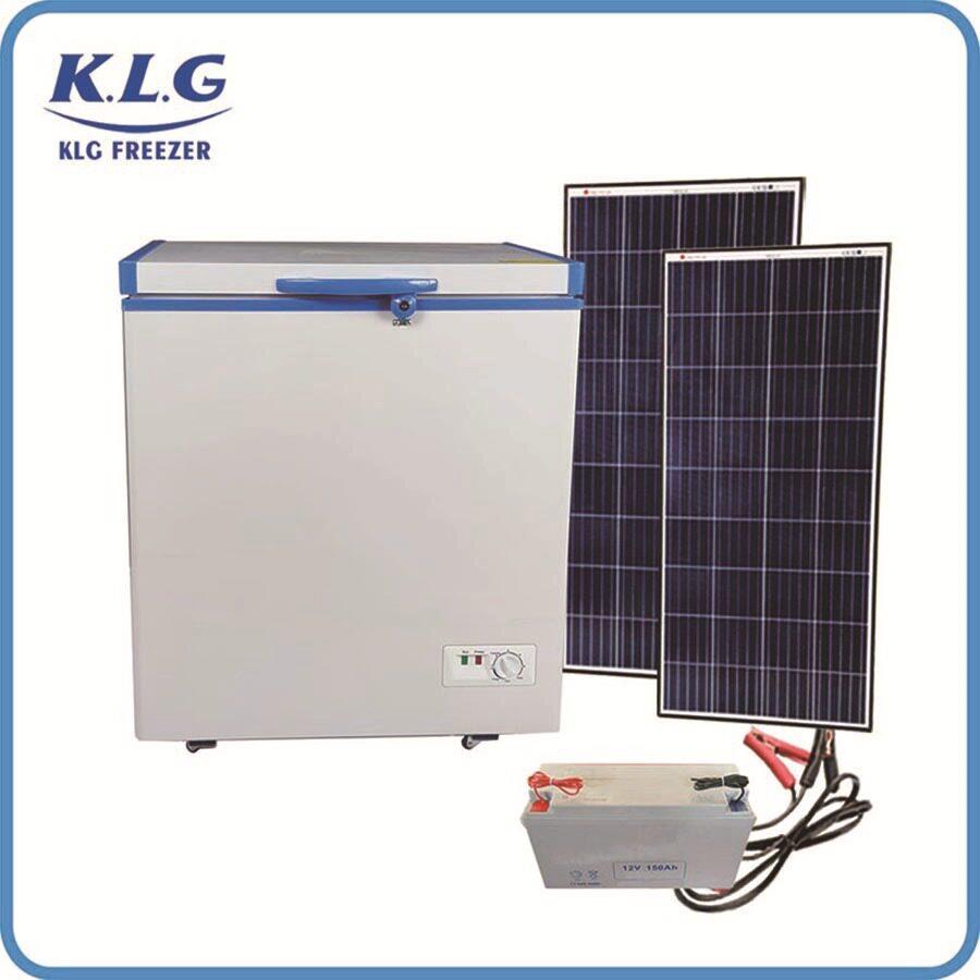 新款太阳能冰柜158L直流冰柜太阳能冰柜冷柜12V24V冰