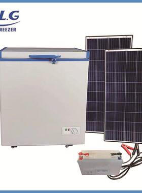 新款太阳能冰柜158L直流冰柜太阳能冰柜冷柜12V24V冰