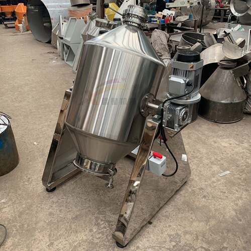 鑫星不锈钢粉末混料机腰鼓式双锥混合机奶茶调料食品化工搅拌机