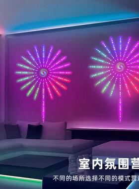 l5ed装饰氛围灯rgb变色OCZ声控电竞背景跑灯v节马日彩烟花灯带幻