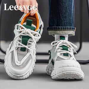 Lee&vgg潮牌男鞋2026新款春季透气网面运动鞋软底增高休闲老爹鞋