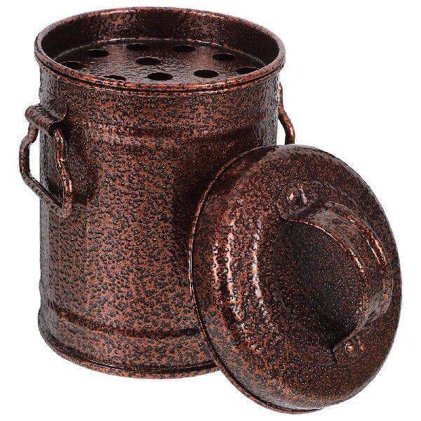 Galvanized Iron Ashtray With Lid Retro Style Small Metal