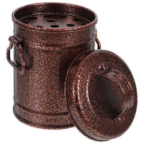 Galvanized Iron Ashtray With Lid Retro Style Small Metal