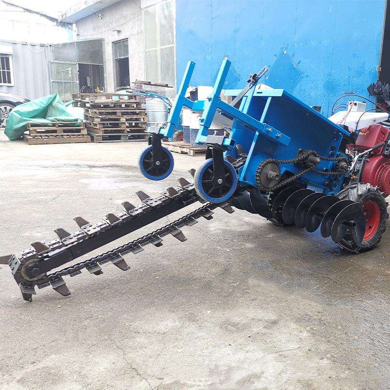 195开沟机果园链条式挖沟机小型农用多功能 手扶自走式挖槽机