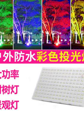 彩色LED投光灯绿色蓝色金色红色黄光照树灯景观户外防水探照射灯