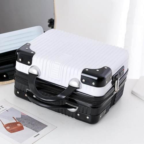 正品李日Z化本妆箱手提小型行箱女14寸带密码D锁轻便收纳旅行箱子