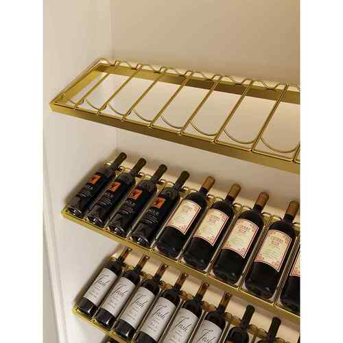 米西丽定制酒架金色对角线家庭酒柜展示架金属红酒展示架现代简约