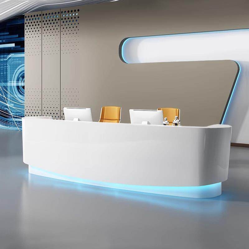 公司烤漆前台时尚幼儿园异形接待酒店咨询吧台宾馆创意迎宾收银桌