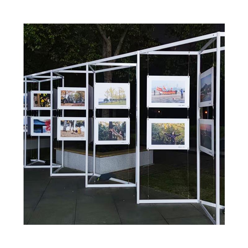 户外八棱柱屏风展板美术作品挂画展览架摄影作品可折叠书画展板