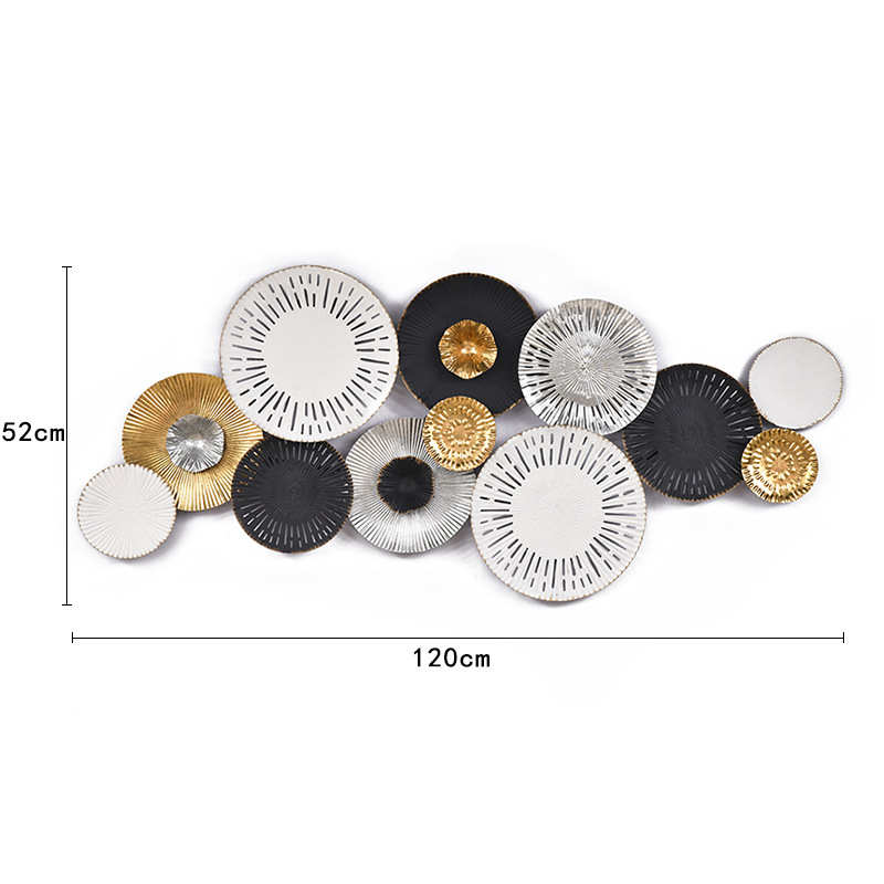 铁艺墙面装饰圆形时尚墙壁挂饰沙发背景墙装饰品现货玄关客厅壁挂