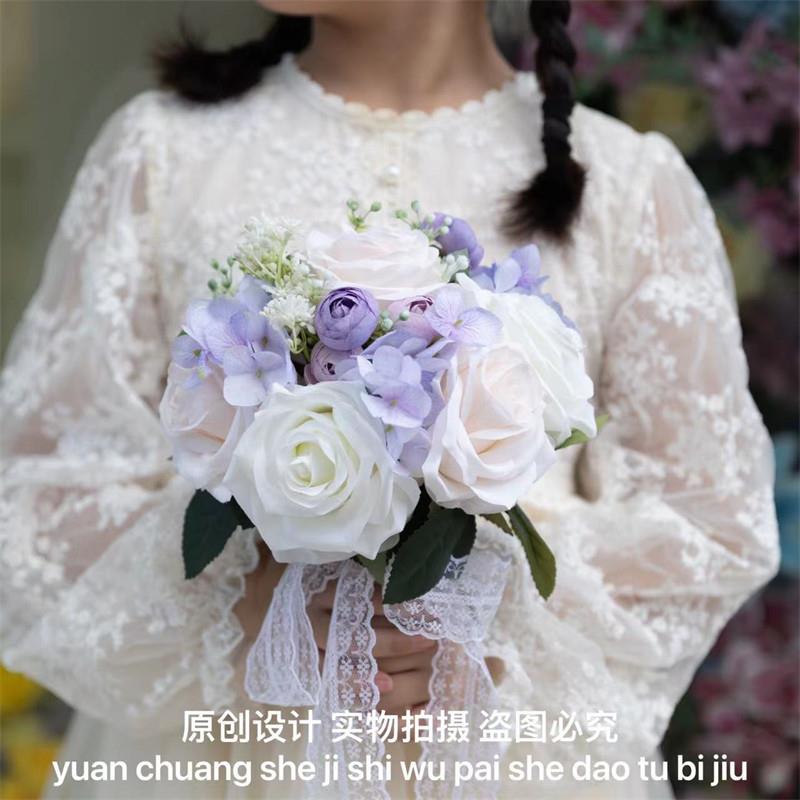 花童手捧花小清新原创小众设计姐妹仿真花束办公桌插花