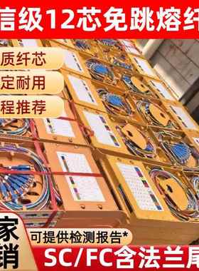 SC12芯束状尾纤免跳接一体化托盘12芯光缆交接箱免跳纤光纤熔纤盘