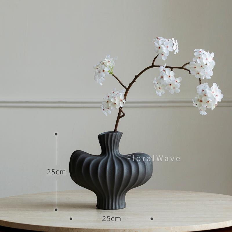 正品高级感侘客寂风古陶瓷花奢瓶轻摆件厅插花设计感小中众创意花