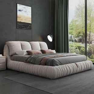 科技床约现布ELT代简主卧床卧室塌塌米床头大布艺床轻奢双人床