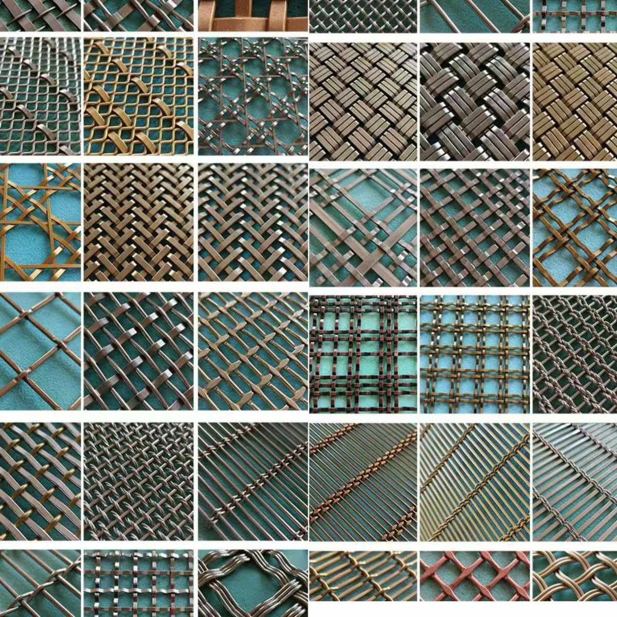 金属装饰网不锈钢垂帘古铜色隔断铝帘金属编织网提花壁布墙饰