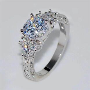 Exquisite Fashion Silver Color Engagement Rings for Women Fa