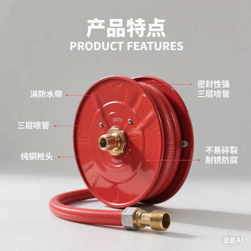 消防水管软管卷盘轻便水龙带整套消火栓水管卷盘20自救水管转盘