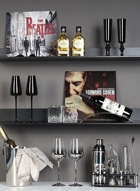 样板间酒柜层板软装饰品现代轻奢红酒洋酒威士忌香槟仿真假酒摆件