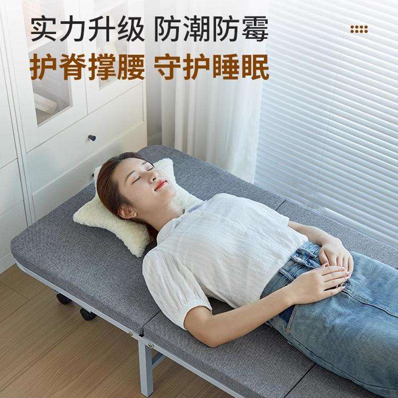 新升级舒适竹炭椰棕海绵四折床小巧便捷易收纳折叠床临时加床