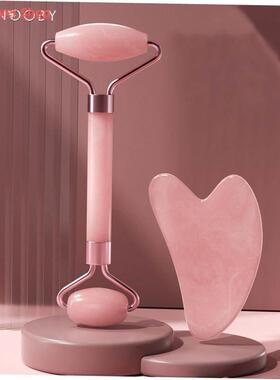 Pink Gua Sha Roller Massager Rose Resin Scraping Facial Skin