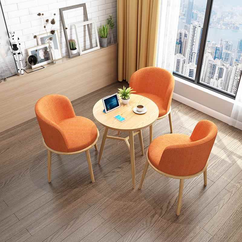 心理咨询室接待桌签约洽谈桌椅组合会客小圆桌办公室一桌三椅商用