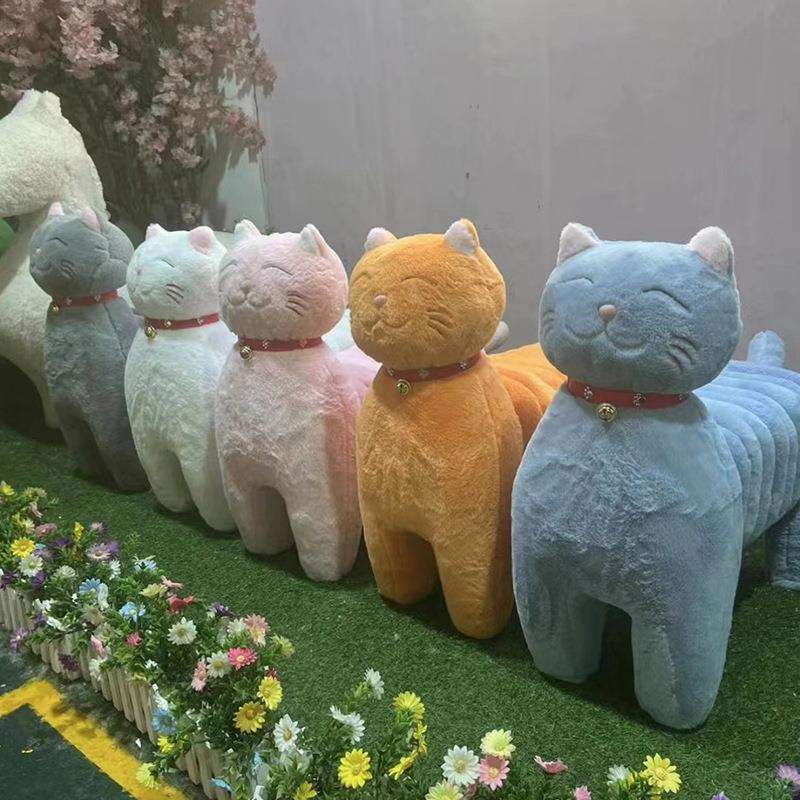 GWWD圈圈招财猫圈圈招财猫凳子创意椅子客厅动物凳子个性儿童坐凳