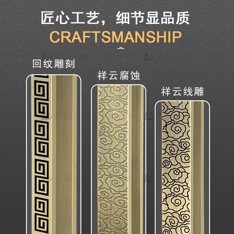 厂家直销钢玻璃门拉手别QDM墅工程订单实祥木大门把手中式云拉不