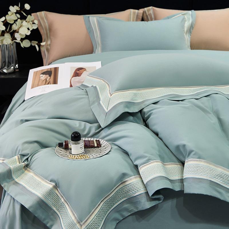 204秋冬轻140绒支纯色长棉套磨奢毛788四件简约亲肤加厚裸睡床上